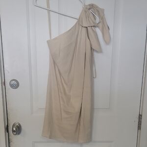 ANTONIO MELANI Cream One-Shoulder Dress